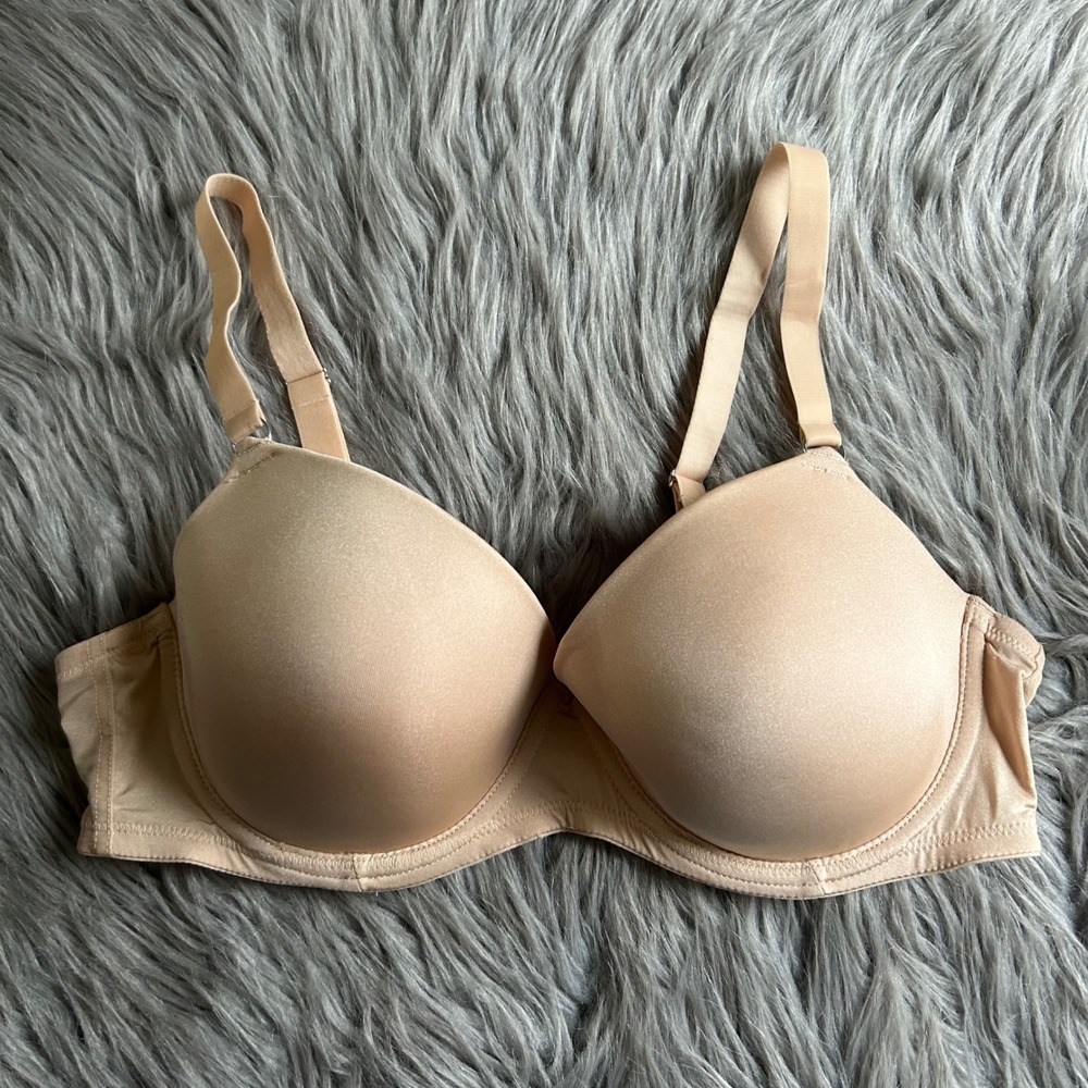 Primark Lightly Lined Bra Womens‎ Size 36D Beige Underwire Back Closure